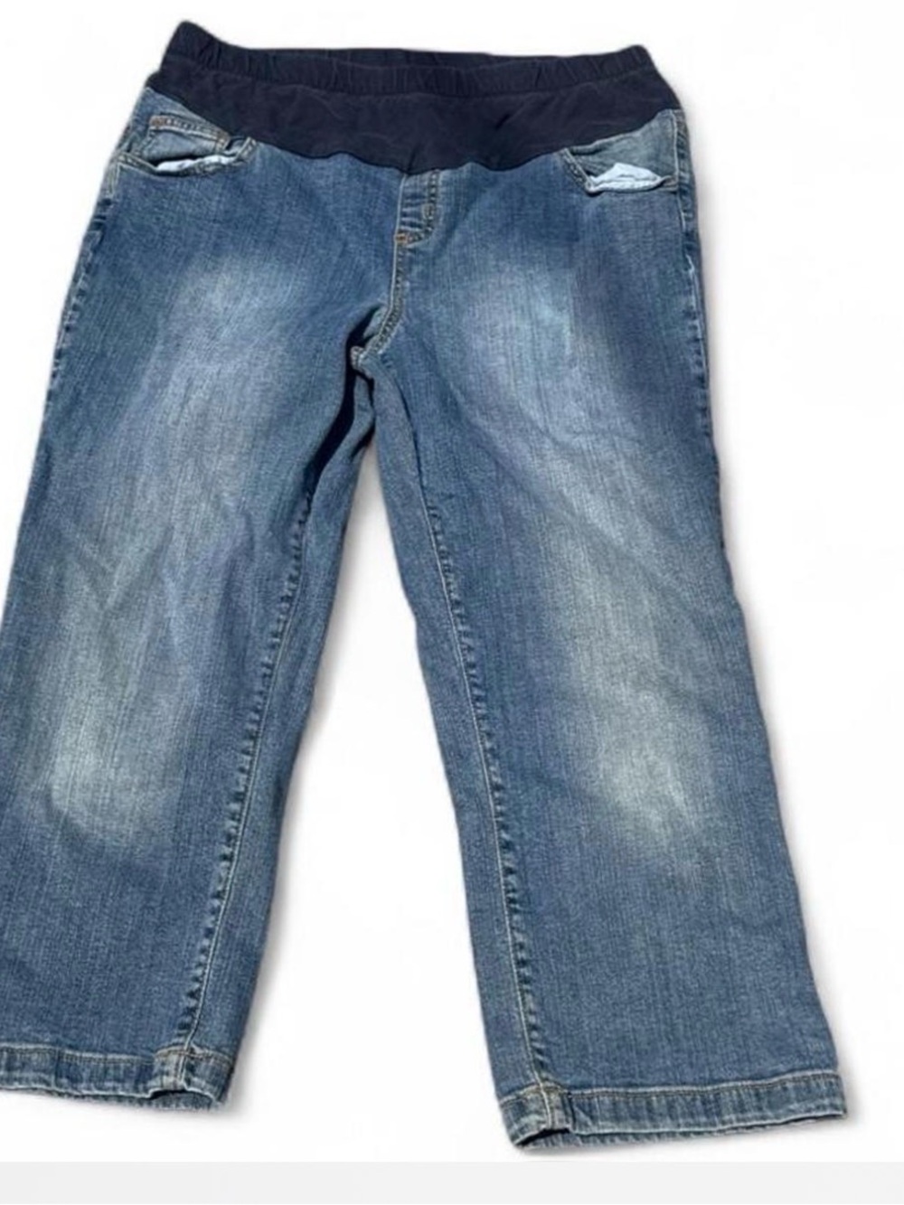 Oh Baby maternity  Stretch-Waist capri cropped Jeans